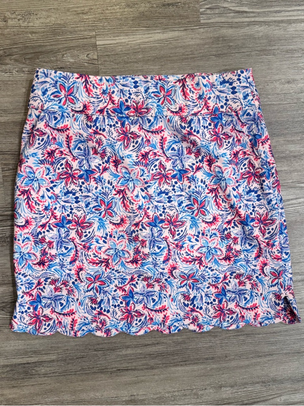 Stella Parker Sport Floral Golf Skort Scalloped Hem Size M